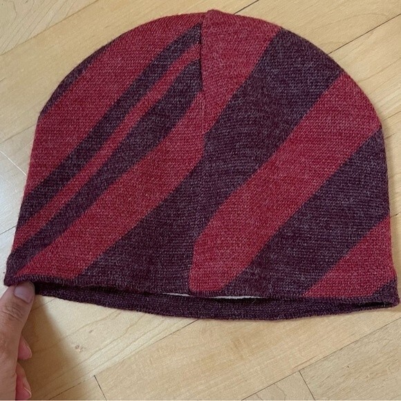Adidas Striped Fringe Scarf and Matching Beanie Set in Maroon - Picture 14 of 16